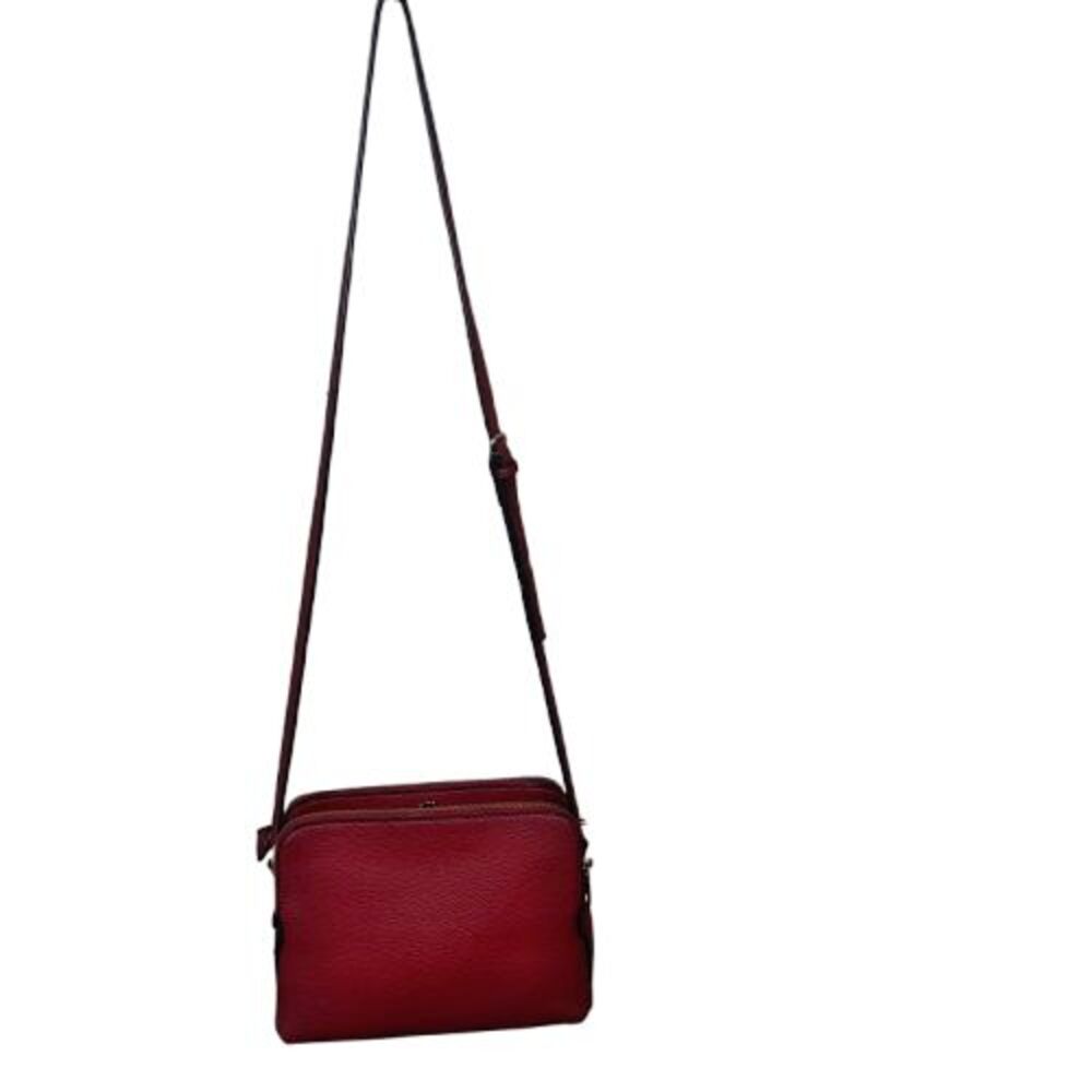 Crossbody Purse Womens Unbranded 3 Zipper Compartments Red